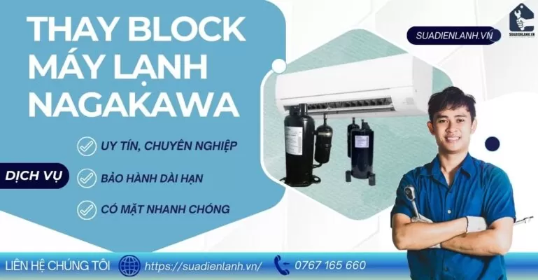 Thay block máy lạnh Nagakawa Suadienlanhvn