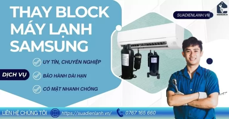 Thay block máy lạnh Samsung Suadienlanhvn