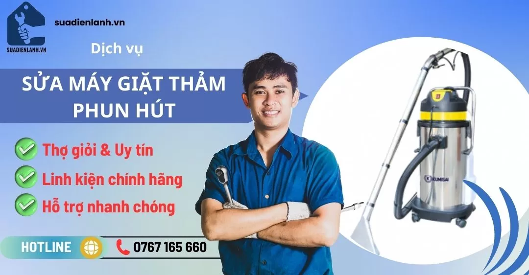 sửa máy giặt thảm phun hút