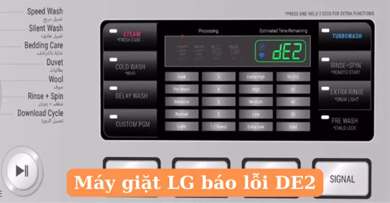 máy giặt LG báo lỗi DE2