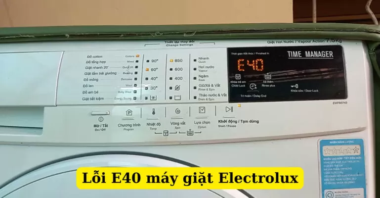 lỗi e40 máy giặt electrolux