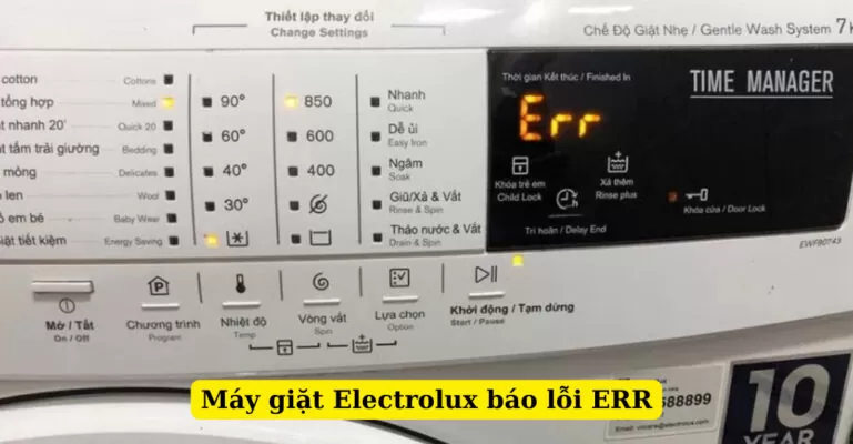 máy giặt electrolux báo lỗi err