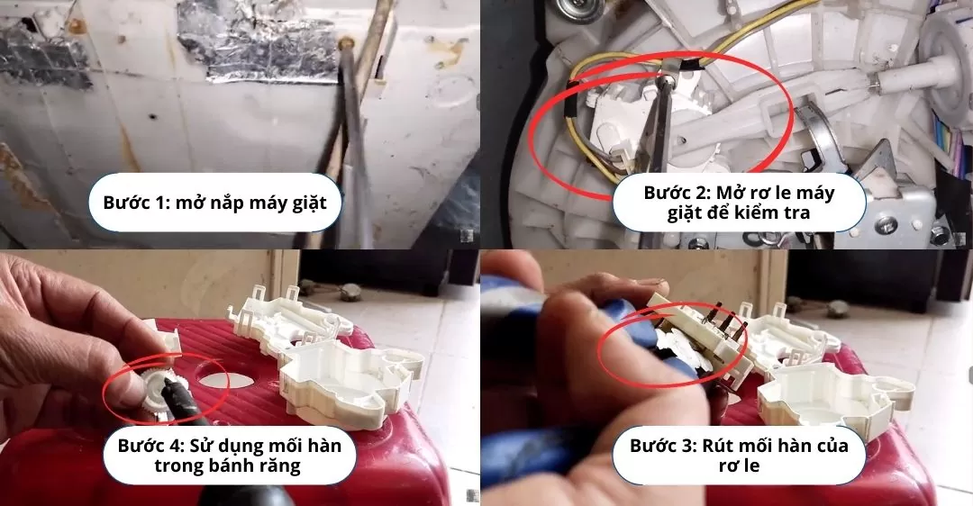 Sửa rơ le máy giặt Toshiba không xả nước